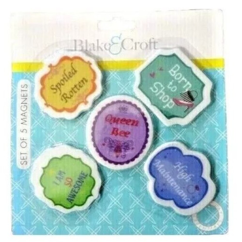 Refrigerator Magnets 5-pc Spoiled Rotten Born to Shop So Awesome Queen Bee Gift